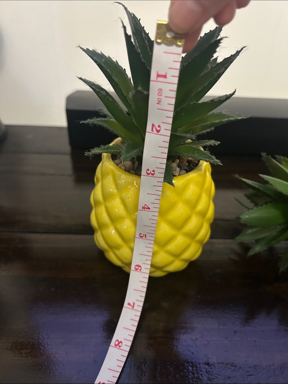 Yellow Pineapple Ceramic Planter Pair - Picture 3 of 4